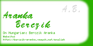 aranka berczik business card